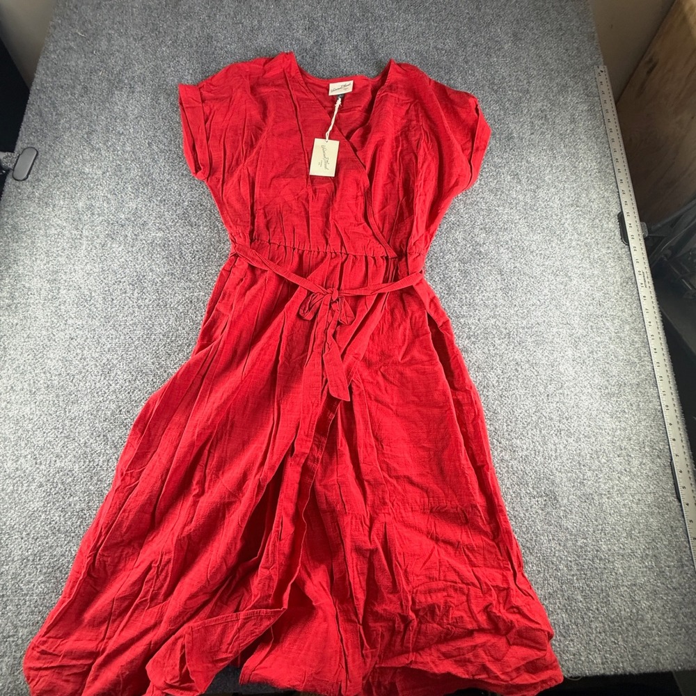 Universal Thread Ripe Red Wrap Front Midi Dress XL New With Tags 549124